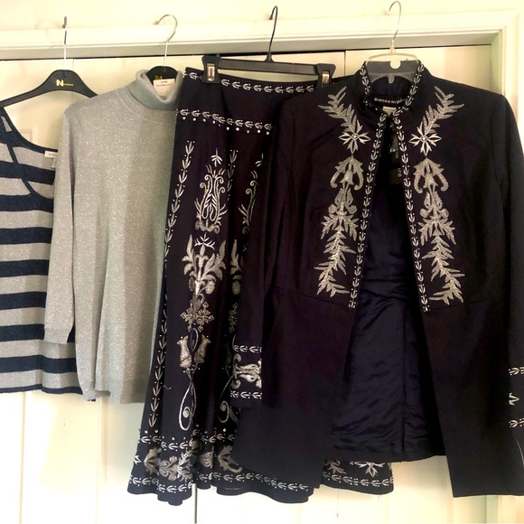 Exquisite 4 pc Bundle, Jacket, Skirt, Tank, Turtleneck | Platinum Soleil series - Picture 1 of 3